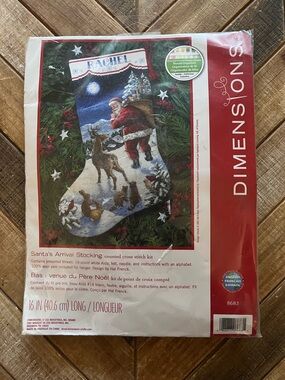 Dimensions 8683 Santa’s Arrival Stocking Cross Stitch Kit Personalized Christmas